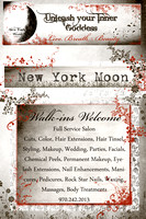 New York Moon Poster red and silver